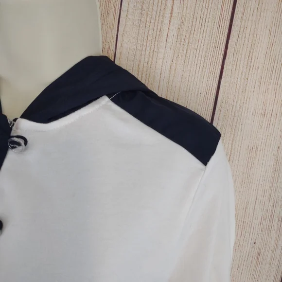 LRL Ralph Lauren white & navy blue pullover sweatshirt hoodie large - Picture 7 of 12